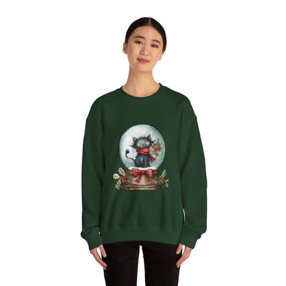 Snowglobe Cat Unisex Heavy Blend™ Crewneck Sweatshirt