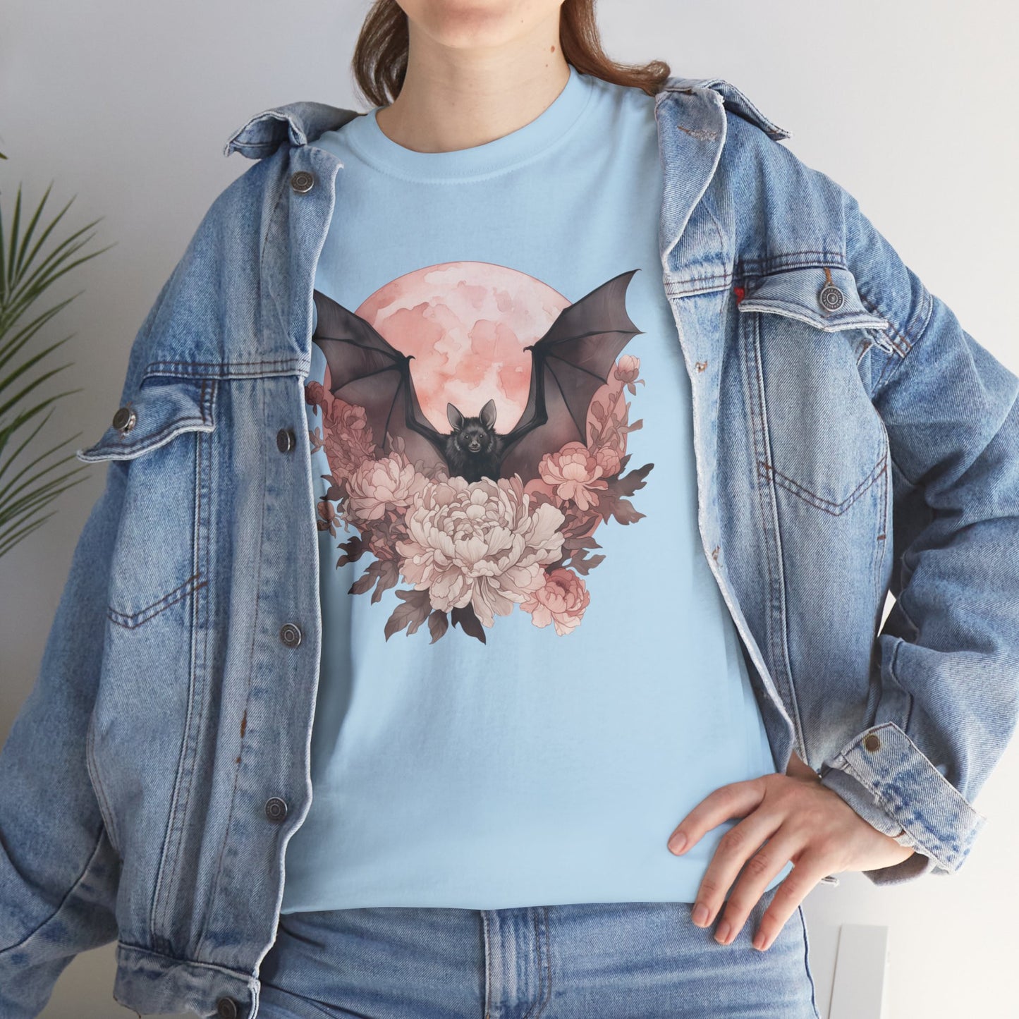 Strawberry Moon Bat Unisex Heavy Cotton Tee
