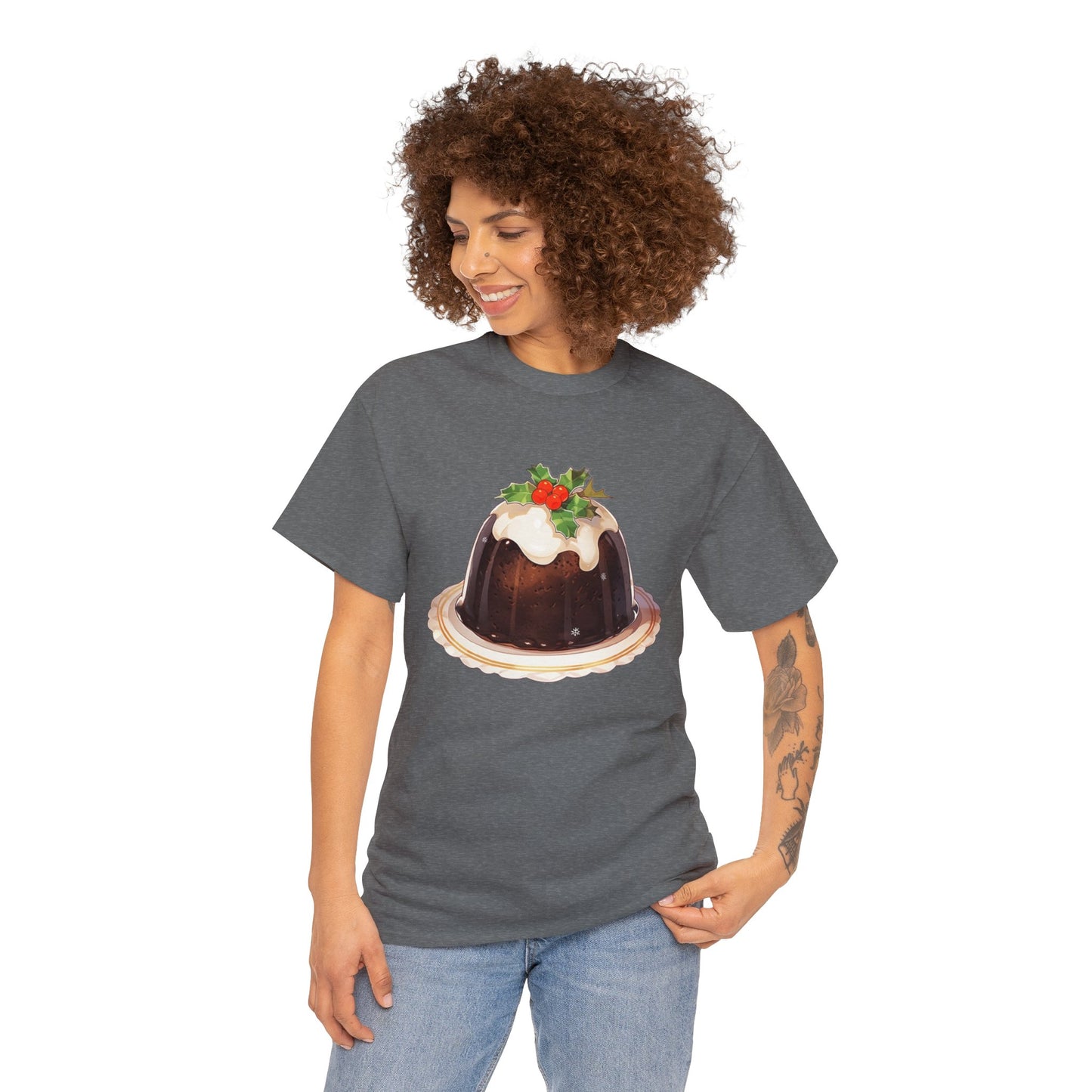 Christmas Pudding Unisex Heavy Cotton Tee