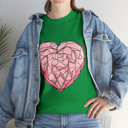 Rose Quartz Heart Unisex Heavy Cotton Tee