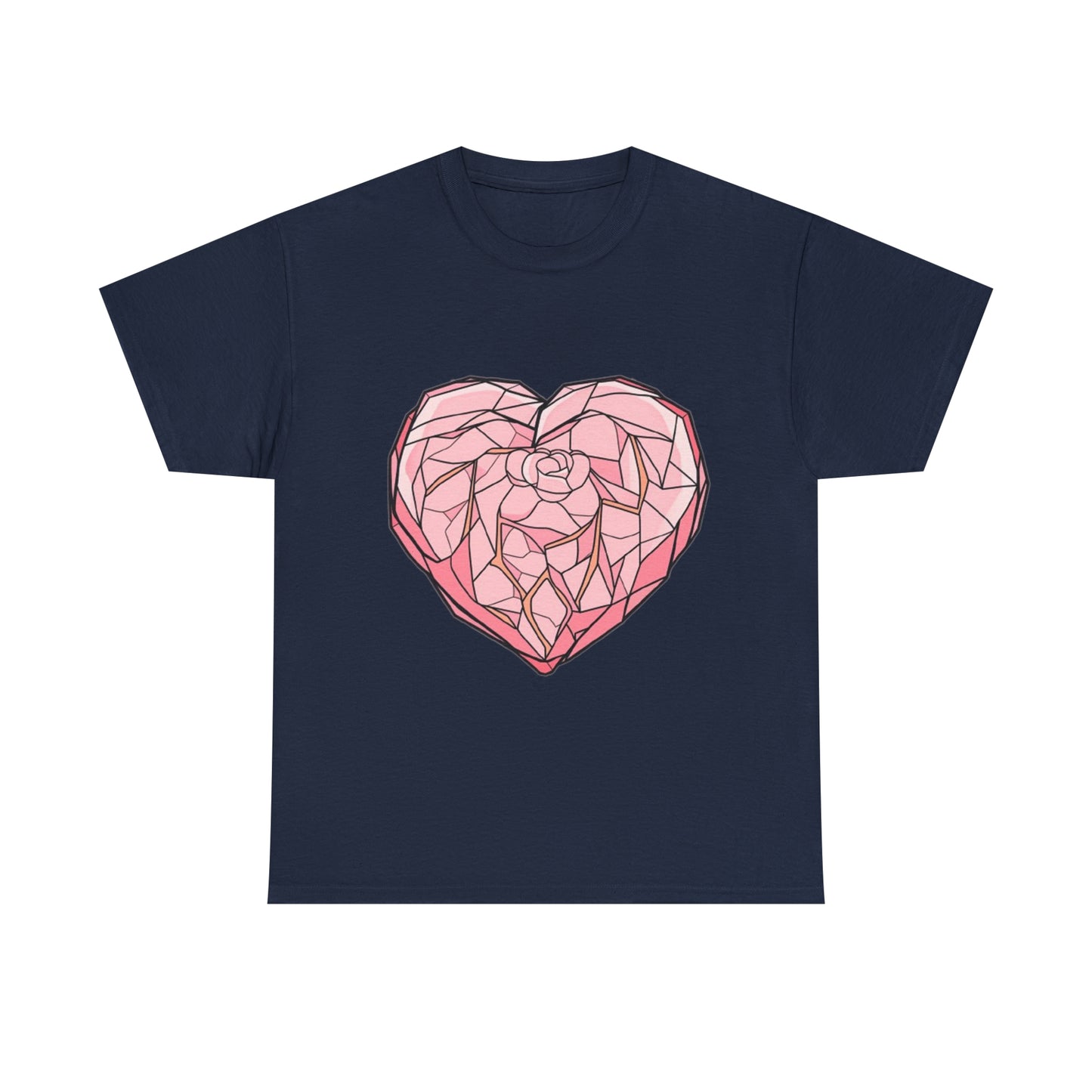 Rose Quartz Heart Unisex Heavy Cotton Tee