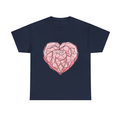 Rose Quartz Heart Unisex Heavy Cotton Tee