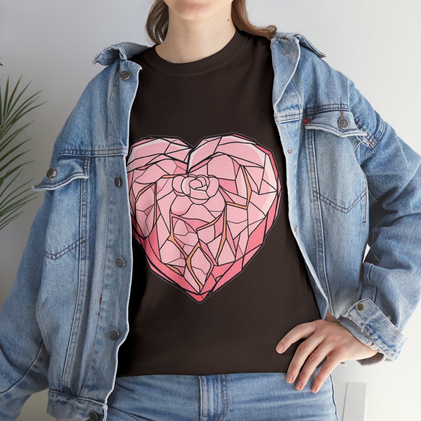 Rose Quartz Heart Unisex Heavy Cotton Tee