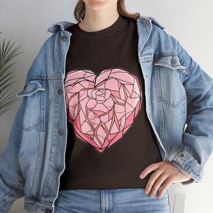 Rose Quartz Heart Unisex Heavy Cotton Tee