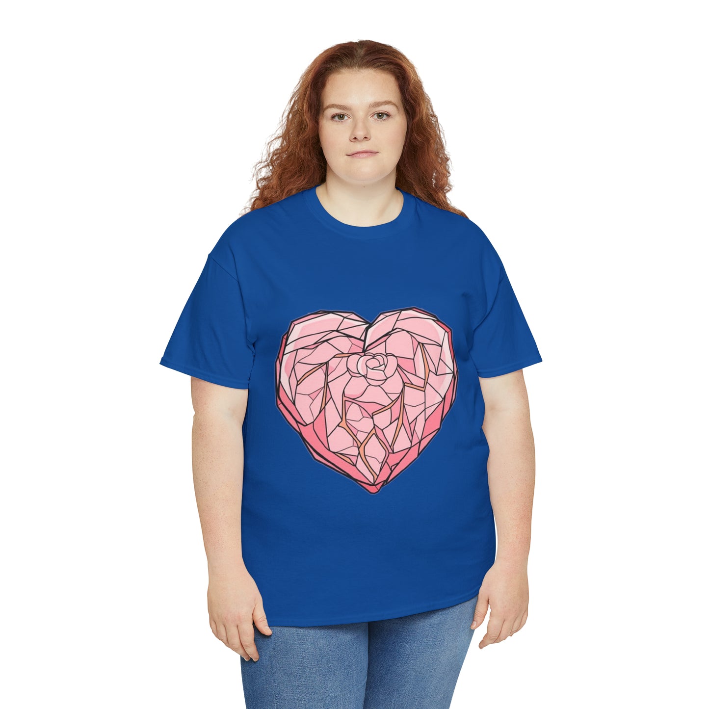 Rose Quartz Heart Unisex Heavy Cotton Tee
