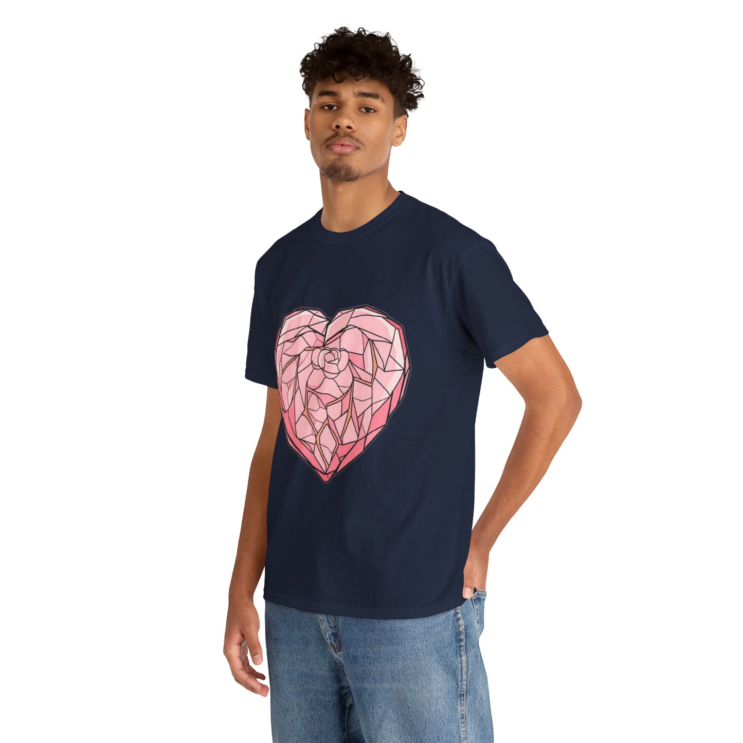 Rose Quartz Heart Unisex Heavy Cotton Tee