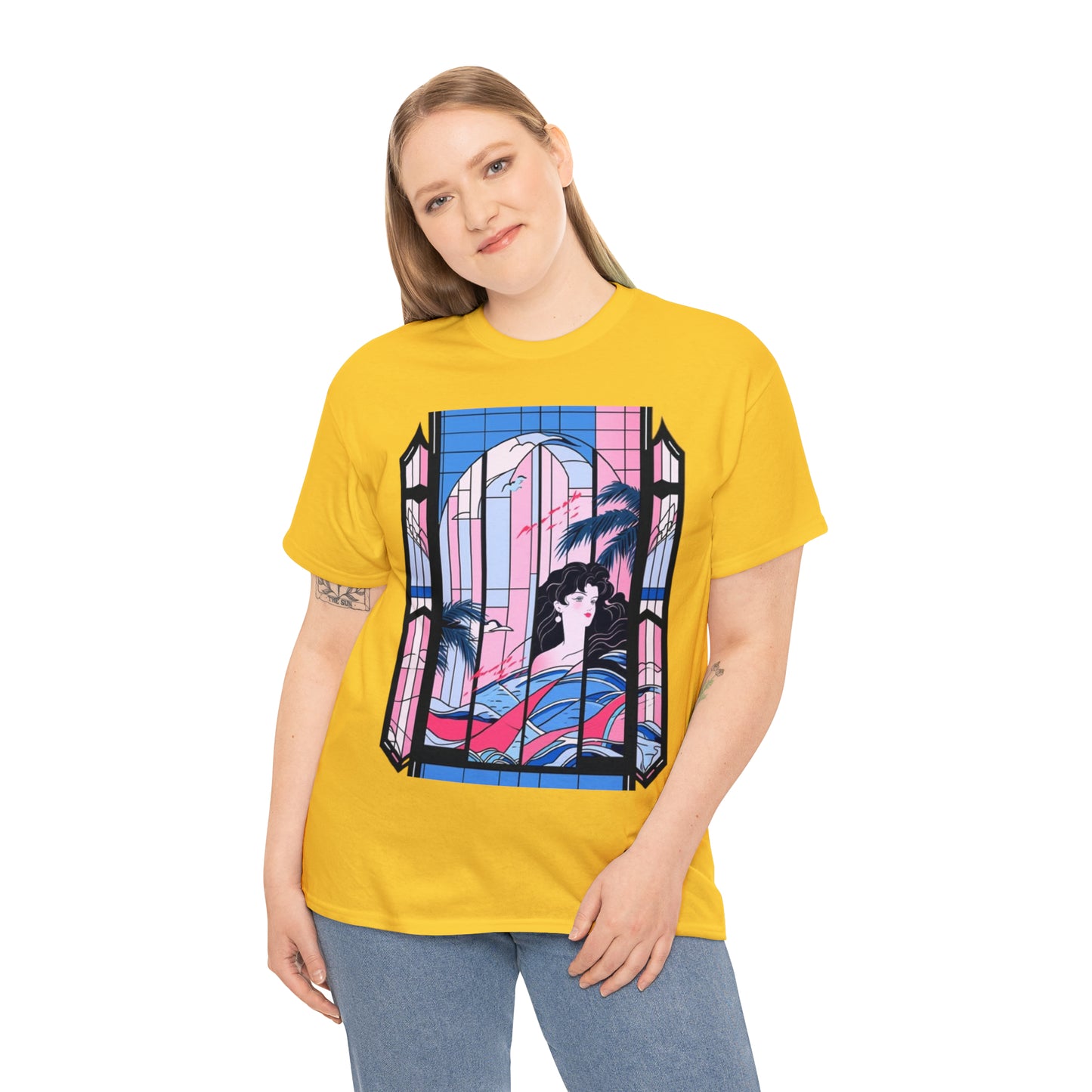 Vaporwave Window Unisex Heavy Cotton Tee