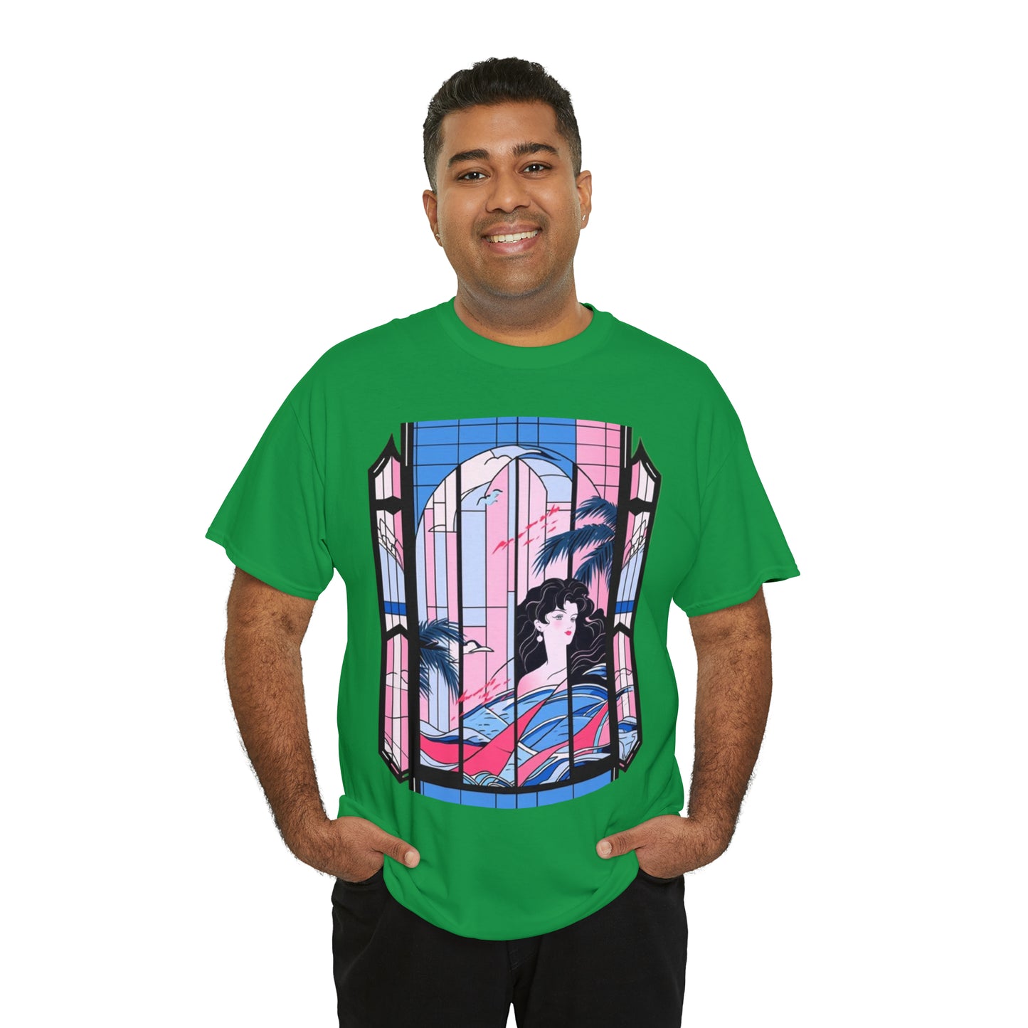 Vaporwave Window Unisex Heavy Cotton Tee