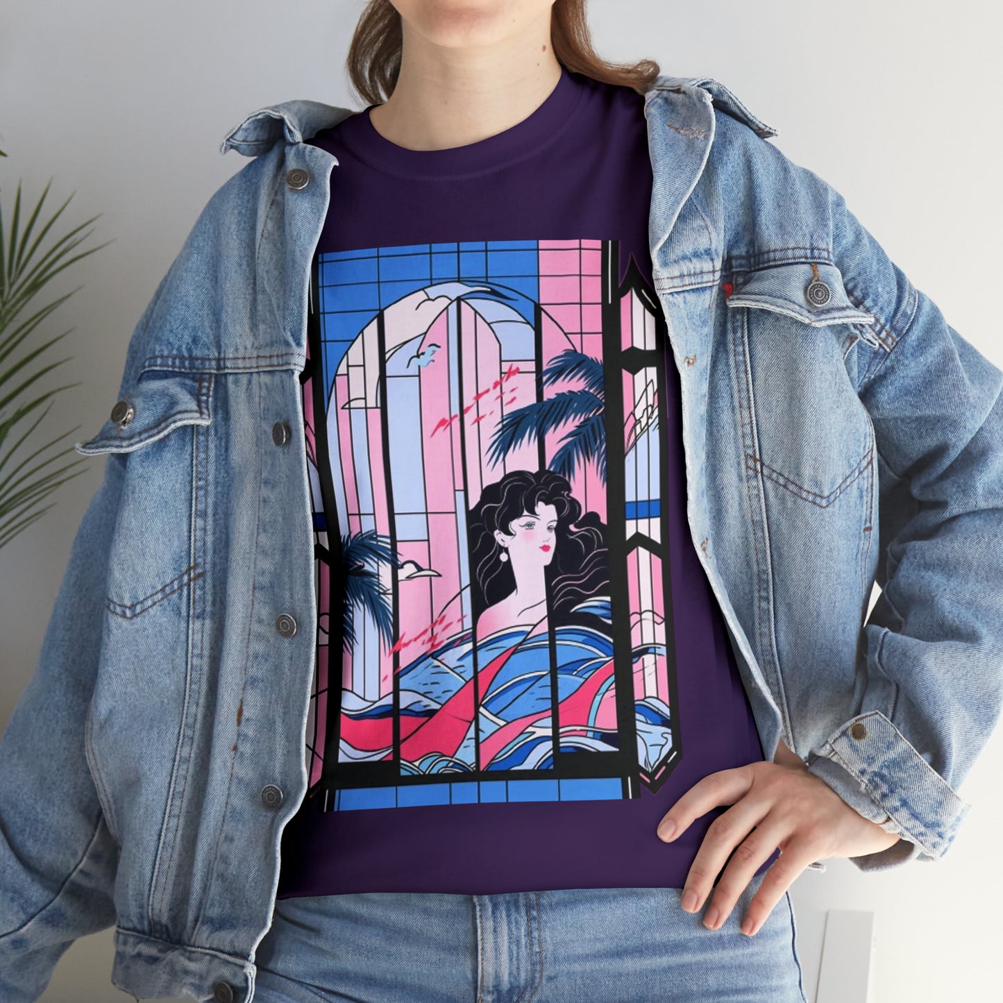 Vaporwave Window Unisex Heavy Cotton Tee