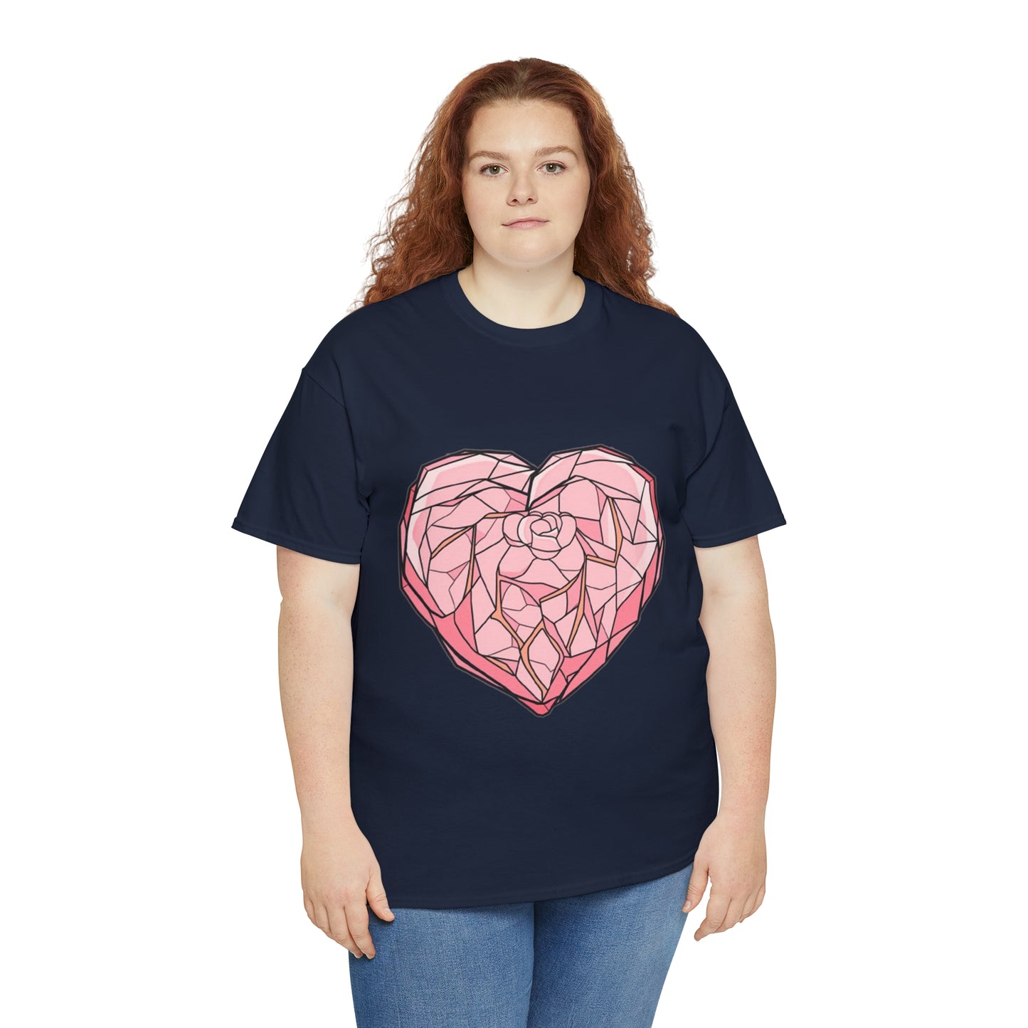 Rose Quartz Heart Unisex Heavy Cotton Tee