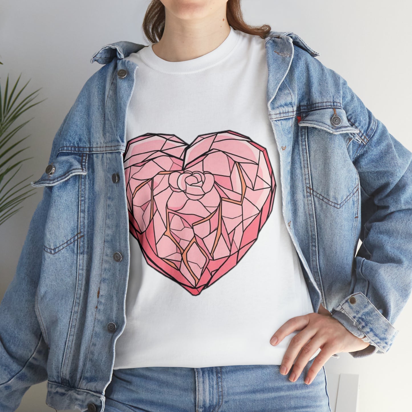 Rose Quartz Heart Unisex Heavy Cotton Tee