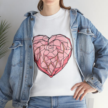 Rose Quartz Heart Unisex Heavy Cotton Tee