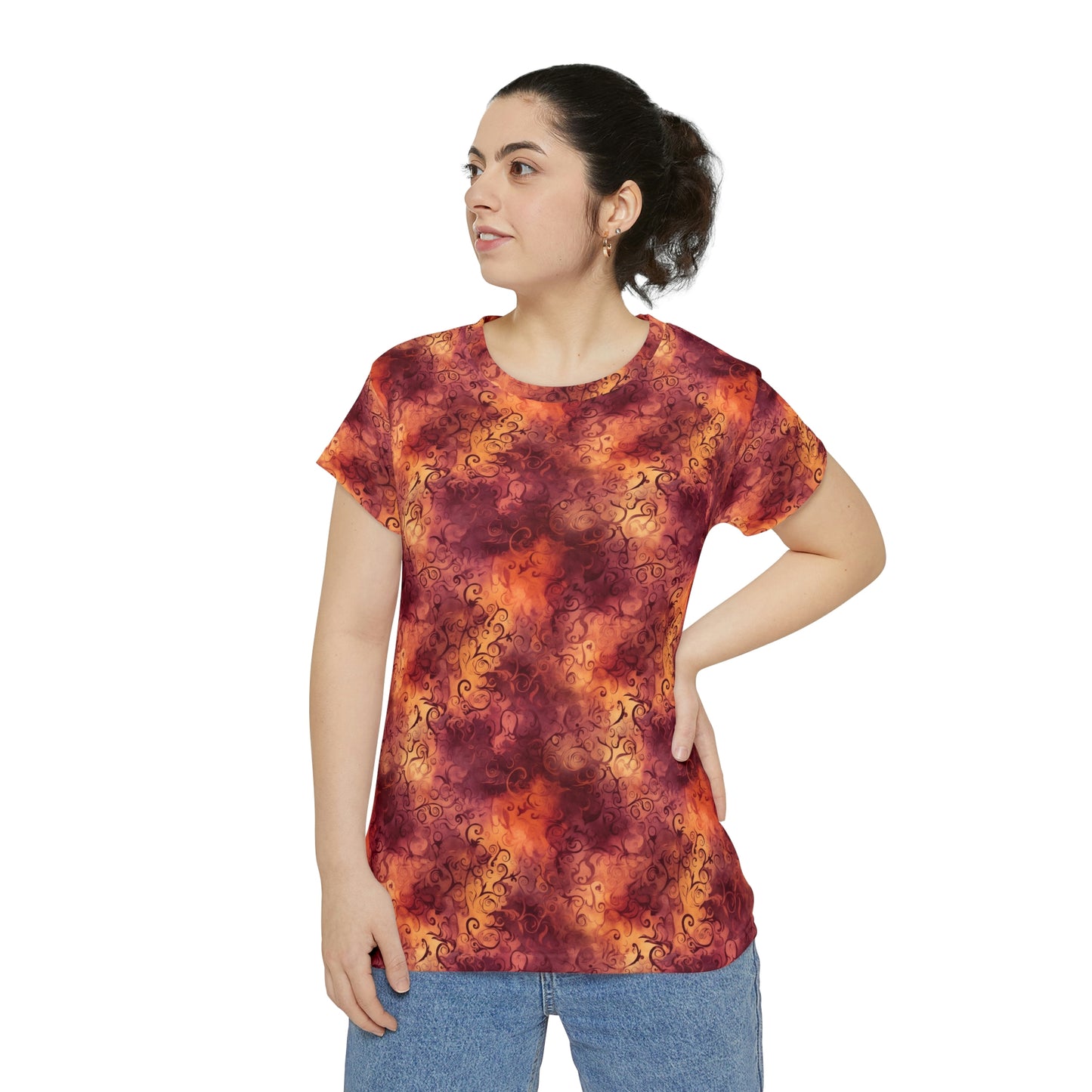 Sunset Swirl Women's Short Sleeve Shirt (AOP)