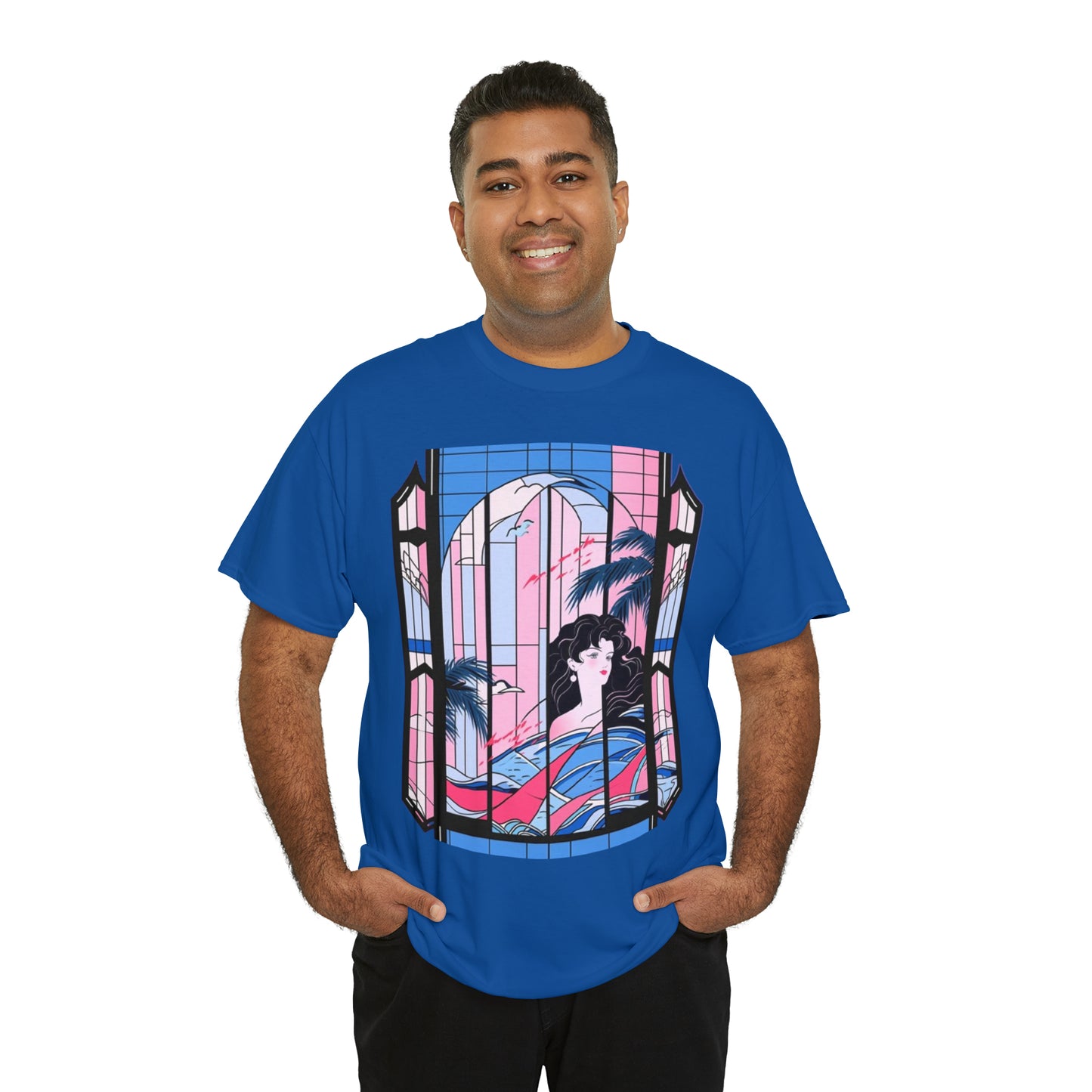 Vaporwave Window Unisex Heavy Cotton Tee