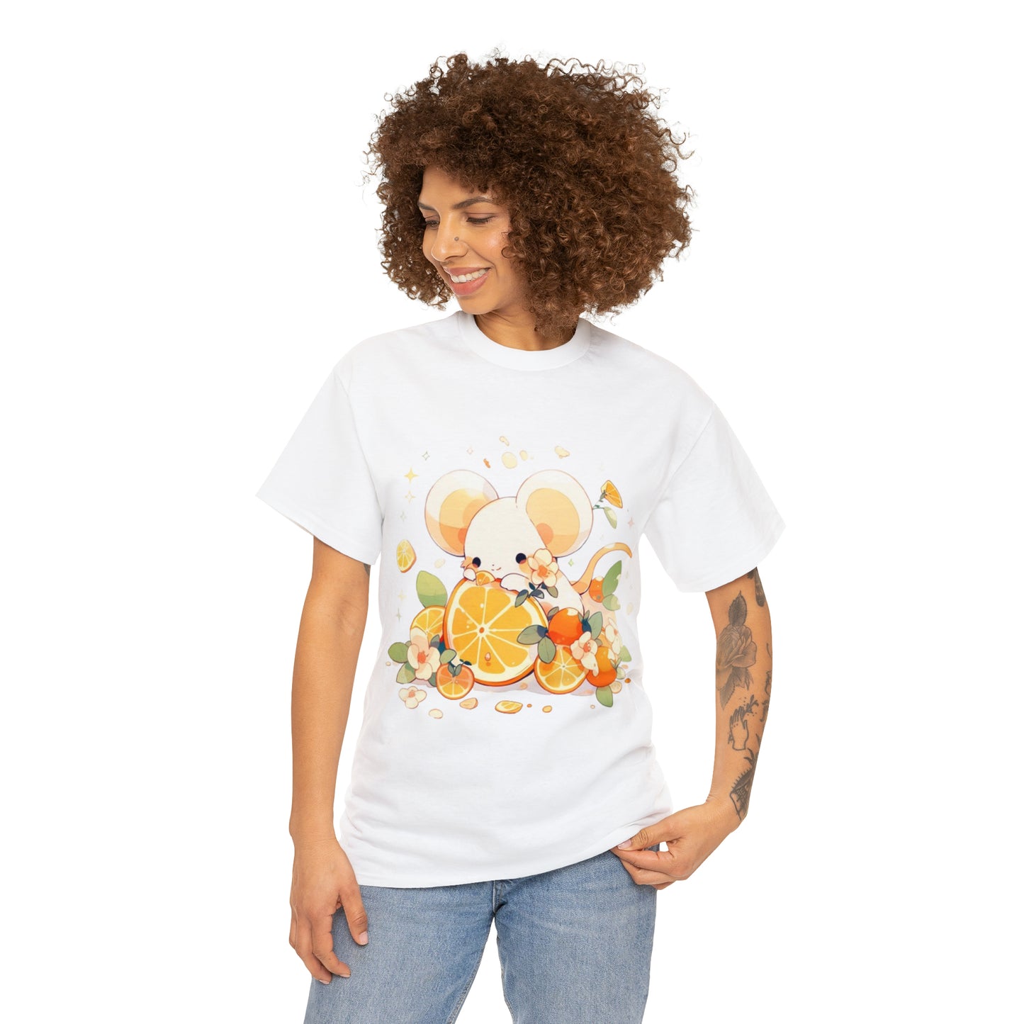 Orange Mouse Unisex Heavy Cotton Tee