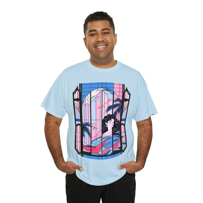 Vaporwave Window Unisex Heavy Cotton Tee