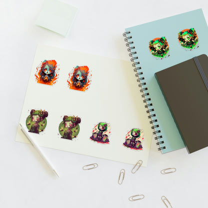 Zombie Girl Sticker Sheets