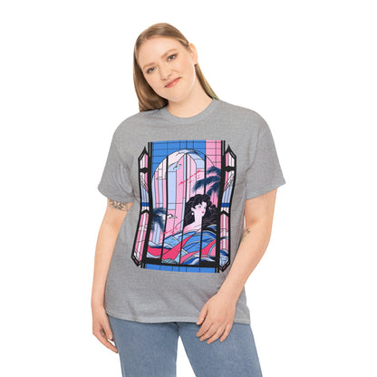 Vaporwave Window Unisex Heavy Cotton Tee
