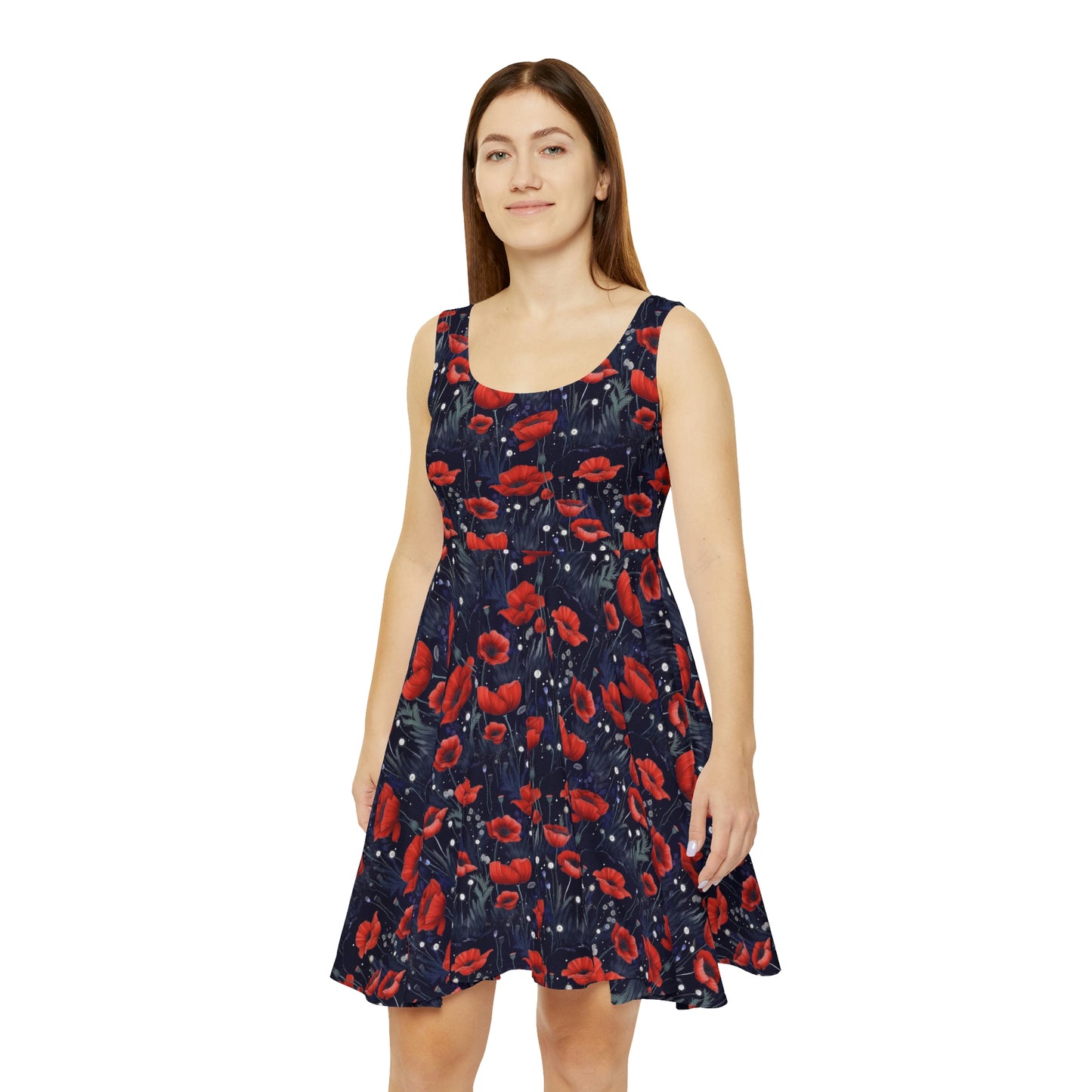 Night Poppies Women's Skater Dress (AOP)