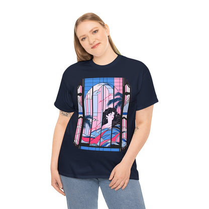 Vaporwave Window Unisex Heavy Cotton Tee