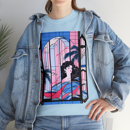 Vaporwave Window Unisex Heavy Cotton Tee