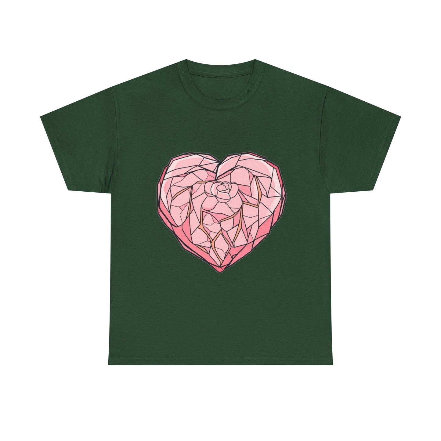 Rose Quartz Heart Unisex Heavy Cotton Tee