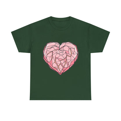 Rose Quartz Heart Unisex Heavy Cotton Tee