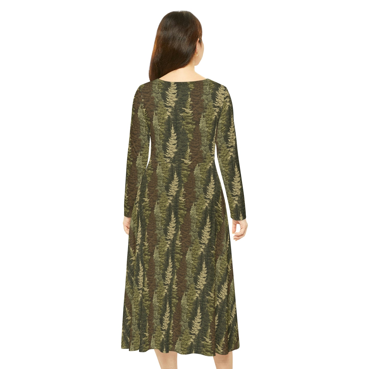 Evergreen Women's Long Sleeve Dance Dress (AOP)