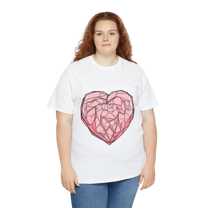 Rose Quartz Heart Unisex Heavy Cotton Tee