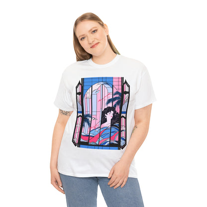 Vaporwave Window Unisex Heavy Cotton Tee