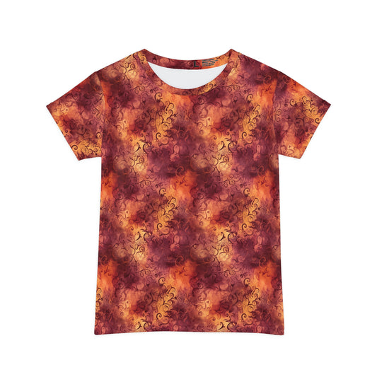 Sunset Swirl Women's Short Sleeve Shirt (AOP)