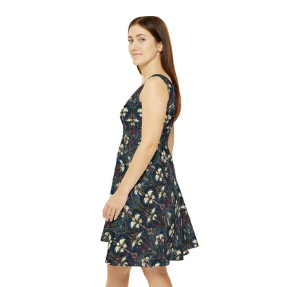 Art Deco Orchids Women's Skater Dress (AOP)