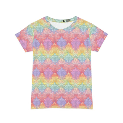 Rainbow Damask (v2) Women's Short Sleeve Shirt (AOP)