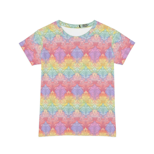 Rainbow Damask (v2) Women's Short Sleeve Shirt (AOP)