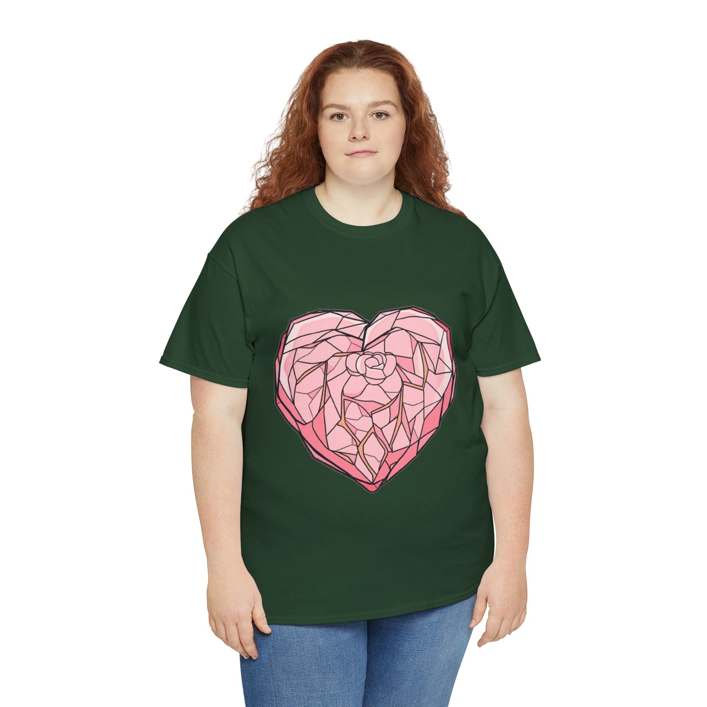 Rose Quartz Heart Unisex Heavy Cotton Tee