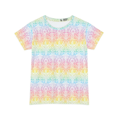 Rainbow Damask (v1) Women's Short Sleeve Shirt (AOP)