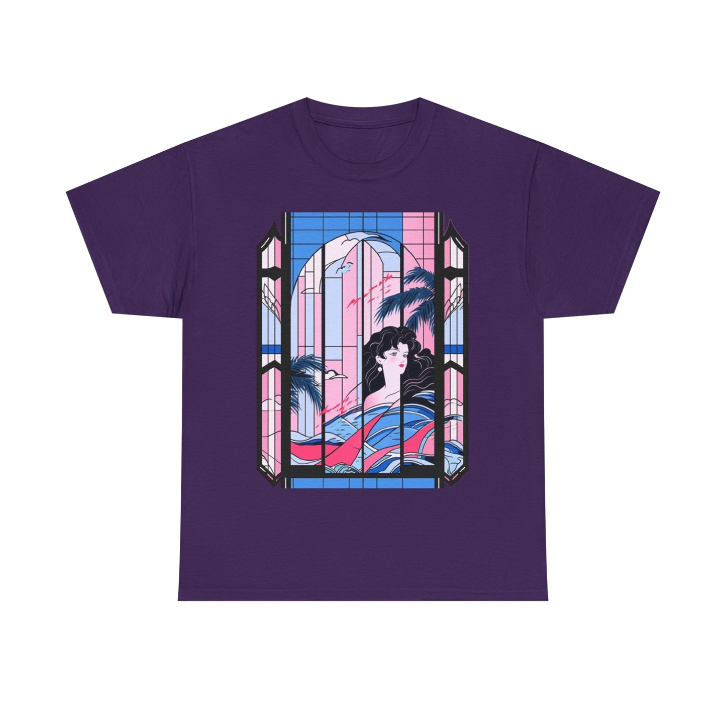 Vaporwave Window Unisex Heavy Cotton Tee