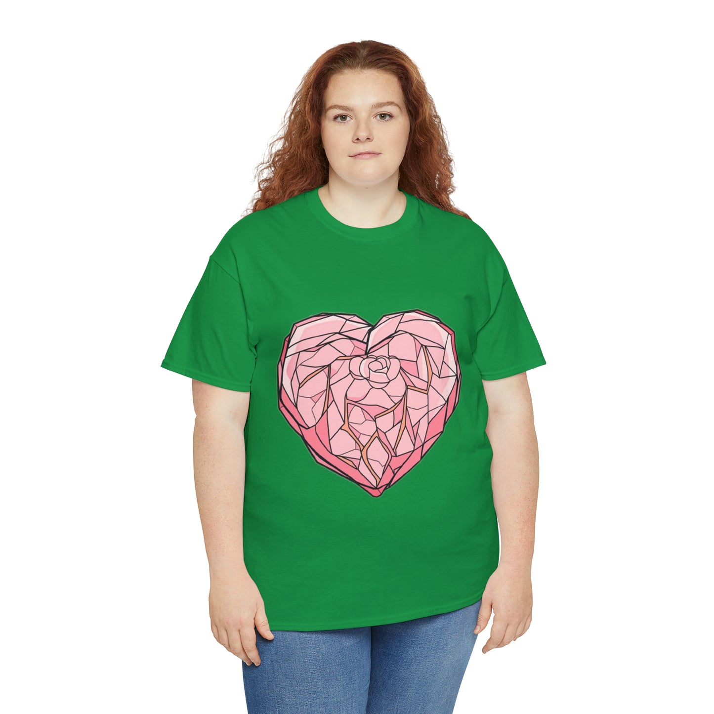 Rose Quartz Heart Unisex Heavy Cotton Tee