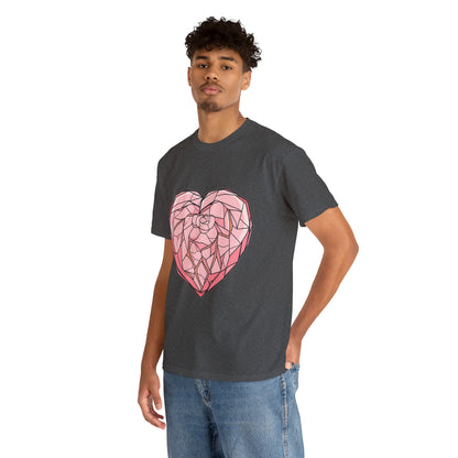 Rose Quartz Heart Unisex Heavy Cotton Tee