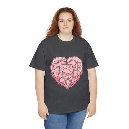 Rose Quartz Heart Unisex Heavy Cotton Tee