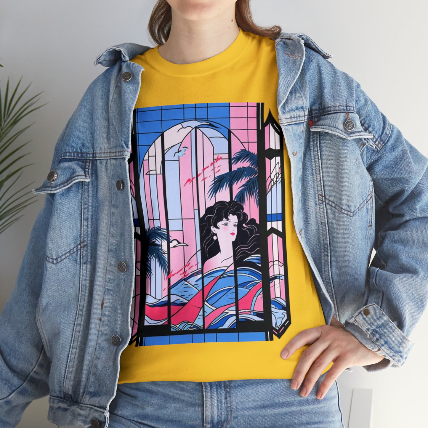 Vaporwave Window Unisex Heavy Cotton Tee