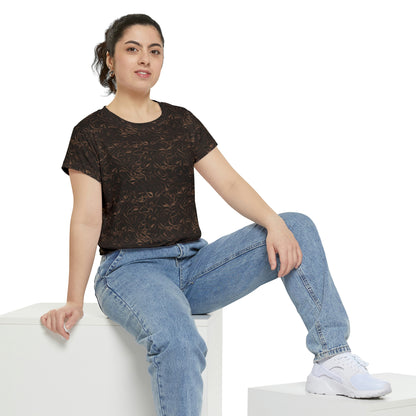 Coffee Swirl Women's Short Sleeve Shirt (AOP)