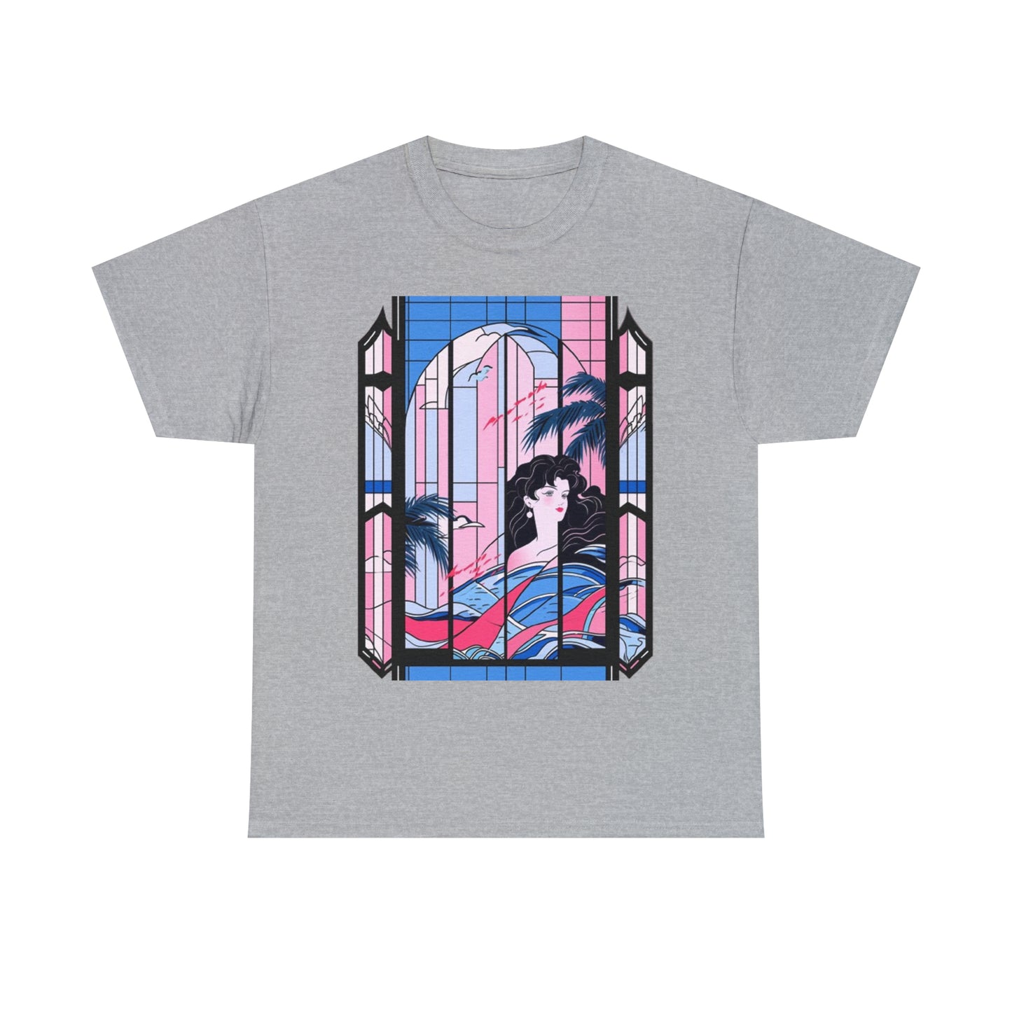 Vaporwave Window Unisex Heavy Cotton Tee