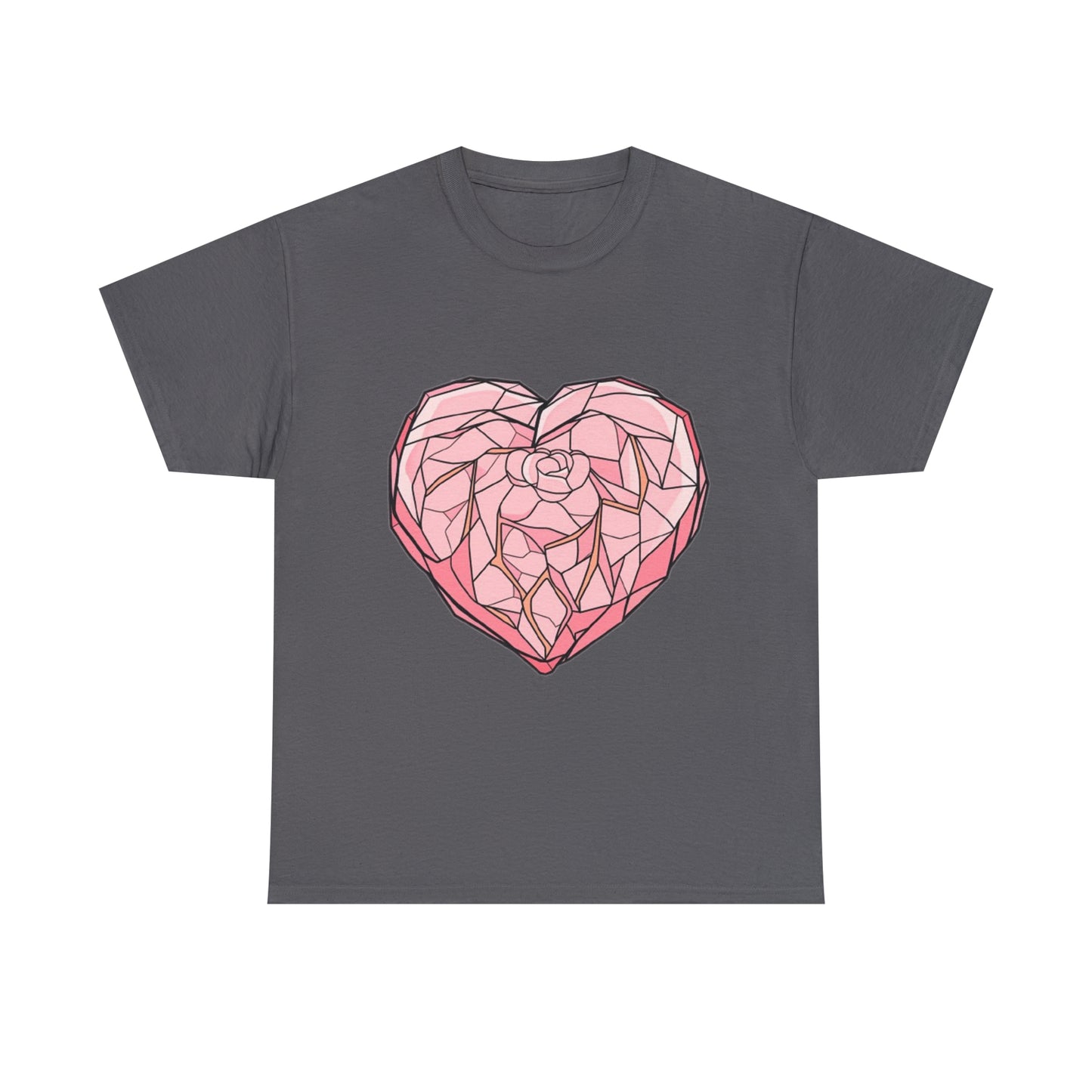 Rose Quartz Heart Unisex Heavy Cotton Tee