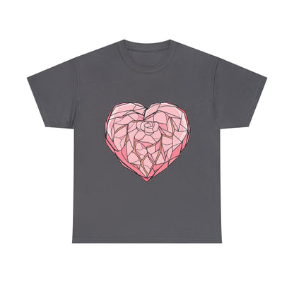 Rose Quartz Heart Unisex Heavy Cotton Tee