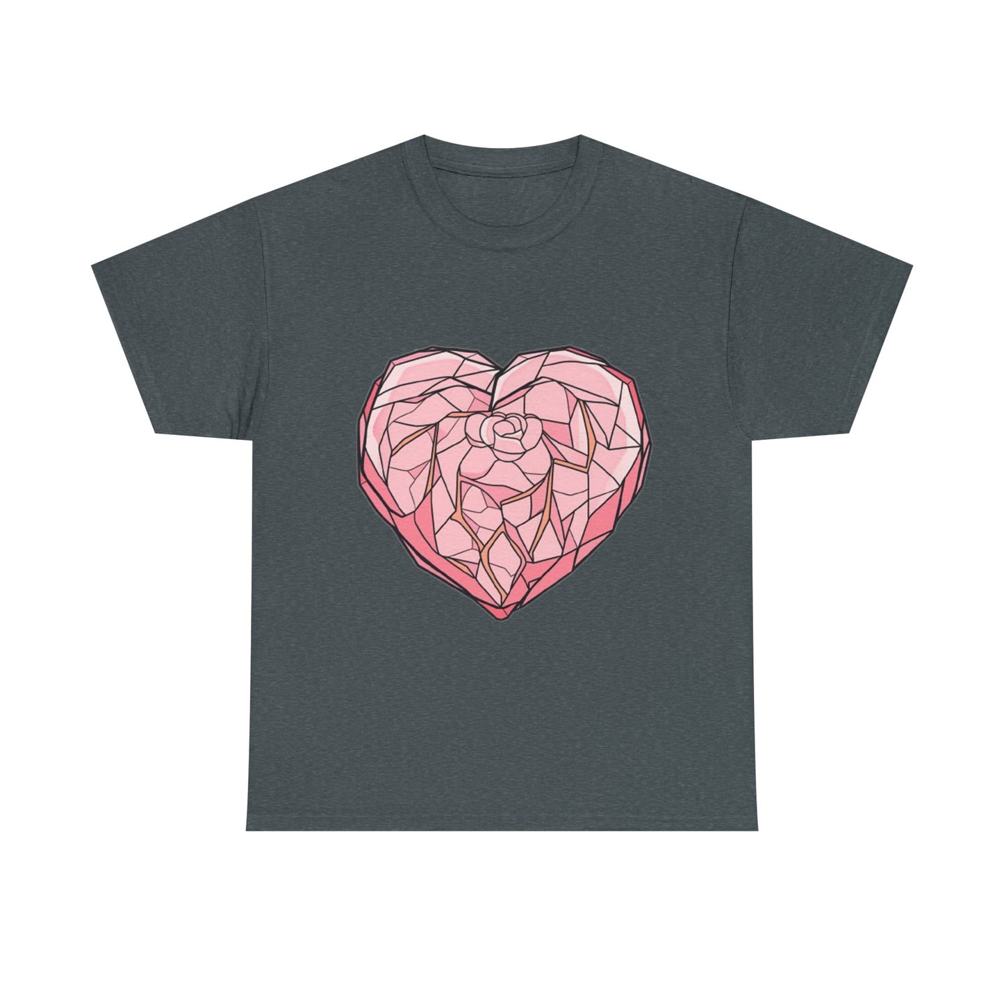 Rose Quartz Heart Unisex Heavy Cotton Tee