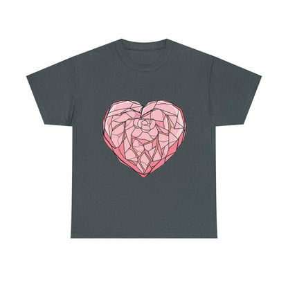 Rose Quartz Heart Unisex Heavy Cotton Tee
