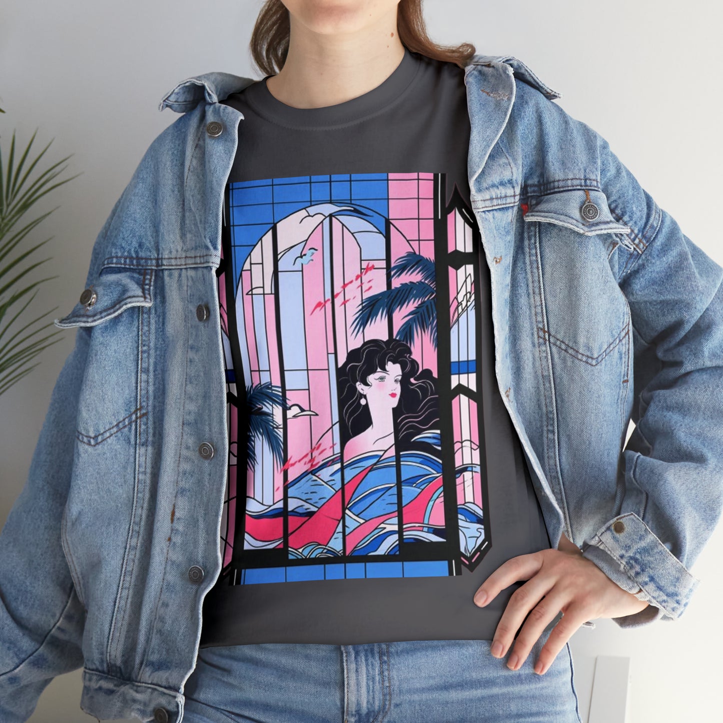 Vaporwave Window Unisex Heavy Cotton Tee