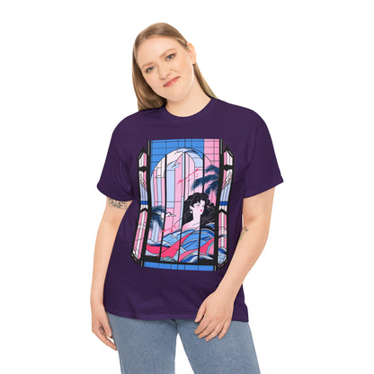 Vaporwave Window Unisex Heavy Cotton Tee