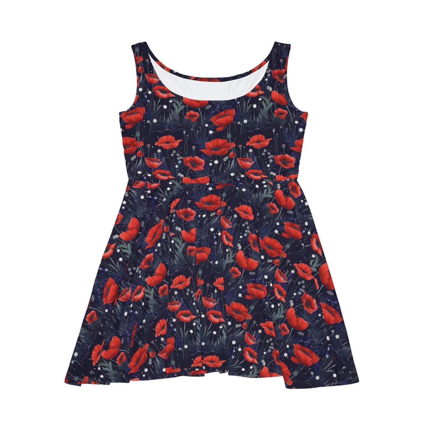 Night Poppies Women's Skater Dress (AOP)